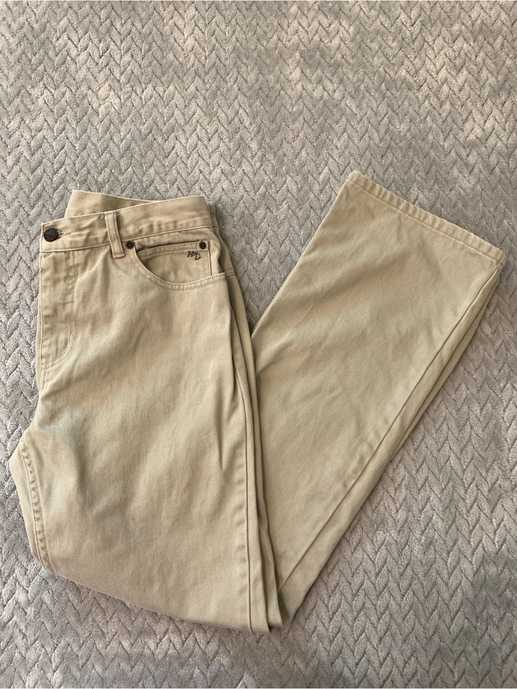 HarleyDavidson Beige Embroidered Logo Pants